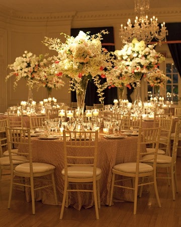 Wedding reception flower decoration