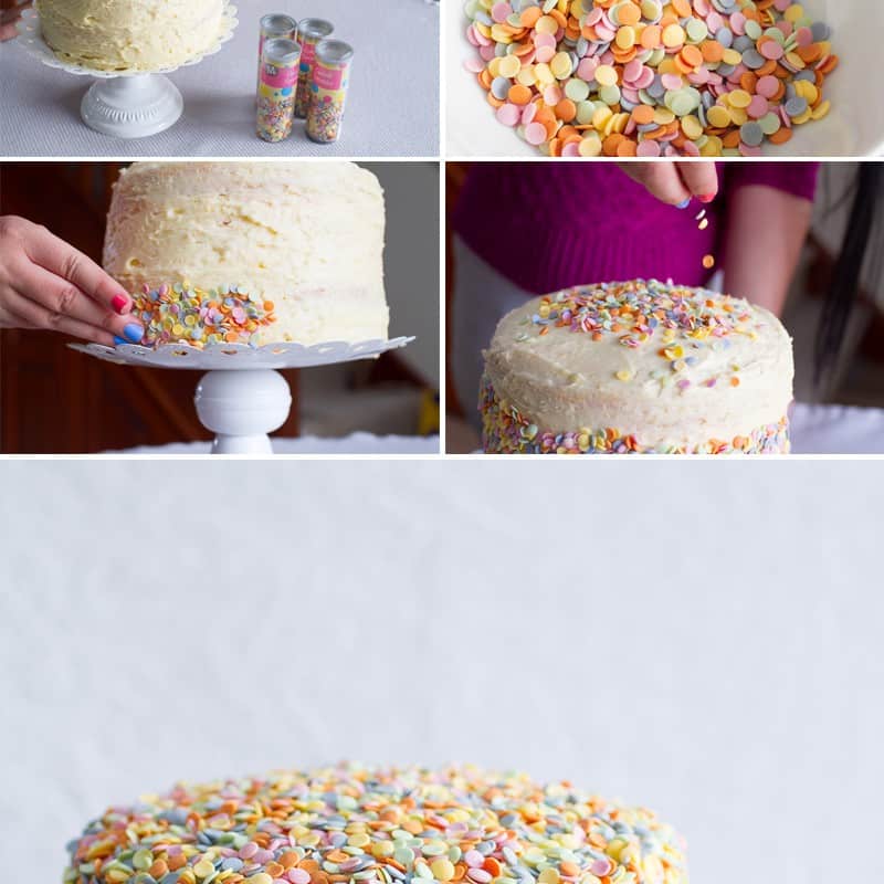 How To Decorate A Confetti Sprinkle Cake! DIY wedding blog UK