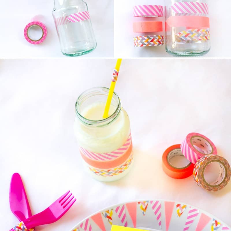 DIY Washi Tape Place Setting Washi Tape Plate Washi Tape Cutlery Washi