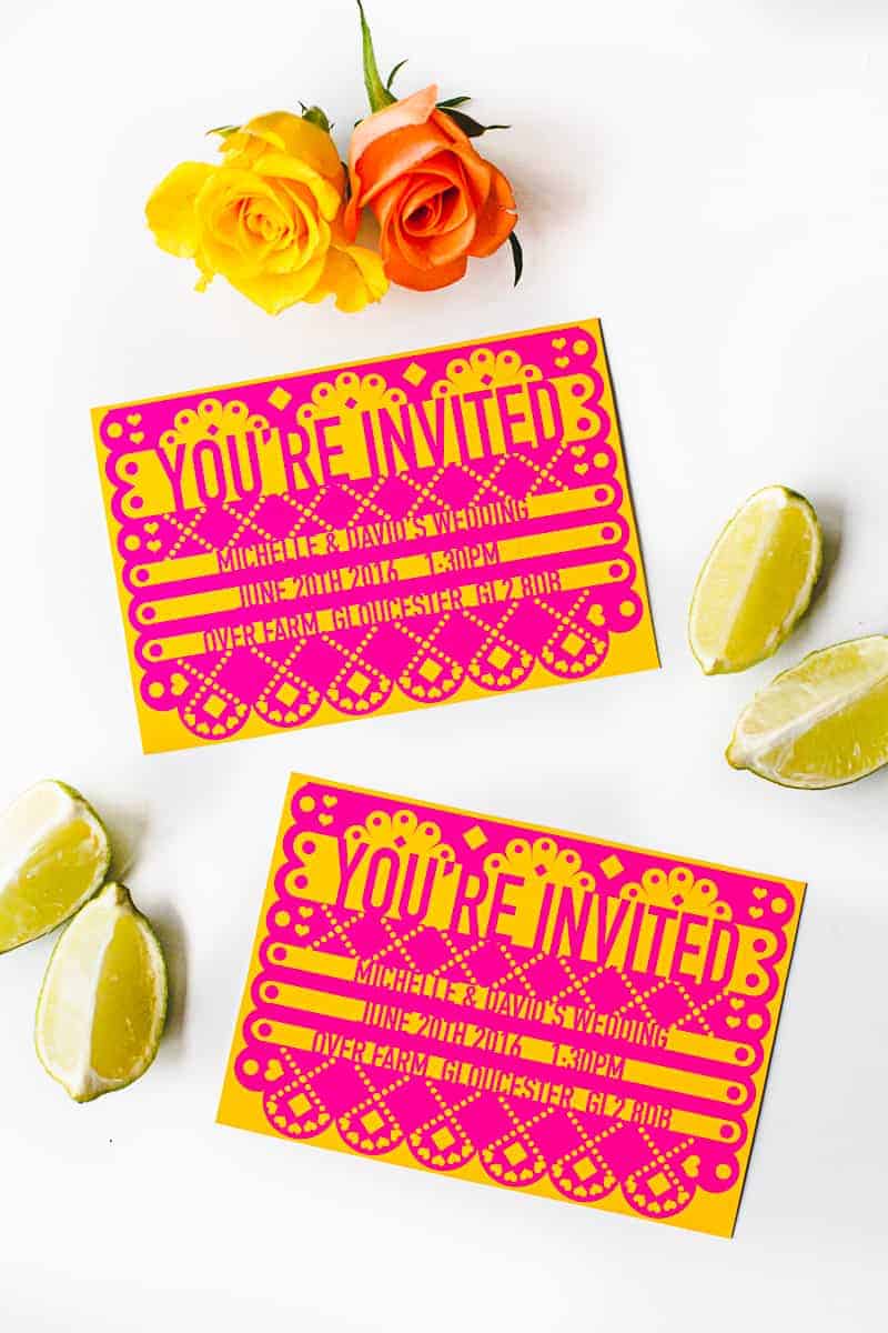 Mexican themed wedding invitations