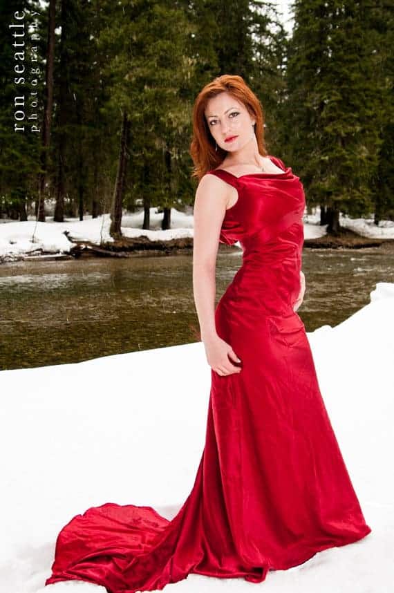red wedding dress