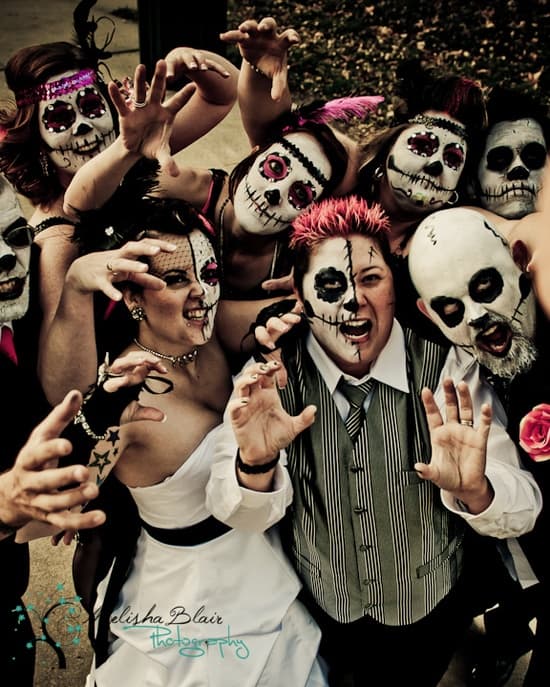 Halloween wedding guests