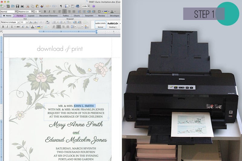 Free Printable wedding stationery