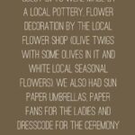 A Locally Sourced Wedding with a Surprise Pregnancy, the Saronic Gulf of Greece - Anna & Philipp - Quote