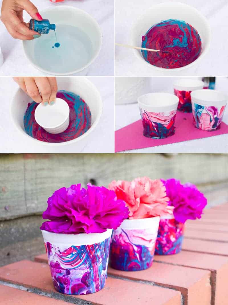 Nail Polish Marble Effect Favour Pot DIY Tutorial