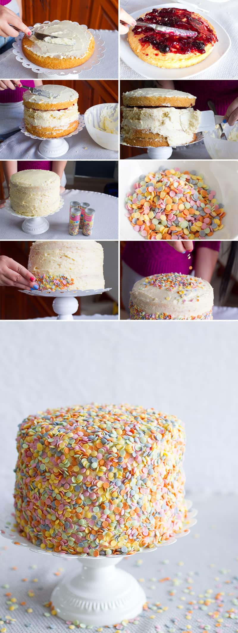 Confetti Sprinkle Cake Collage 2