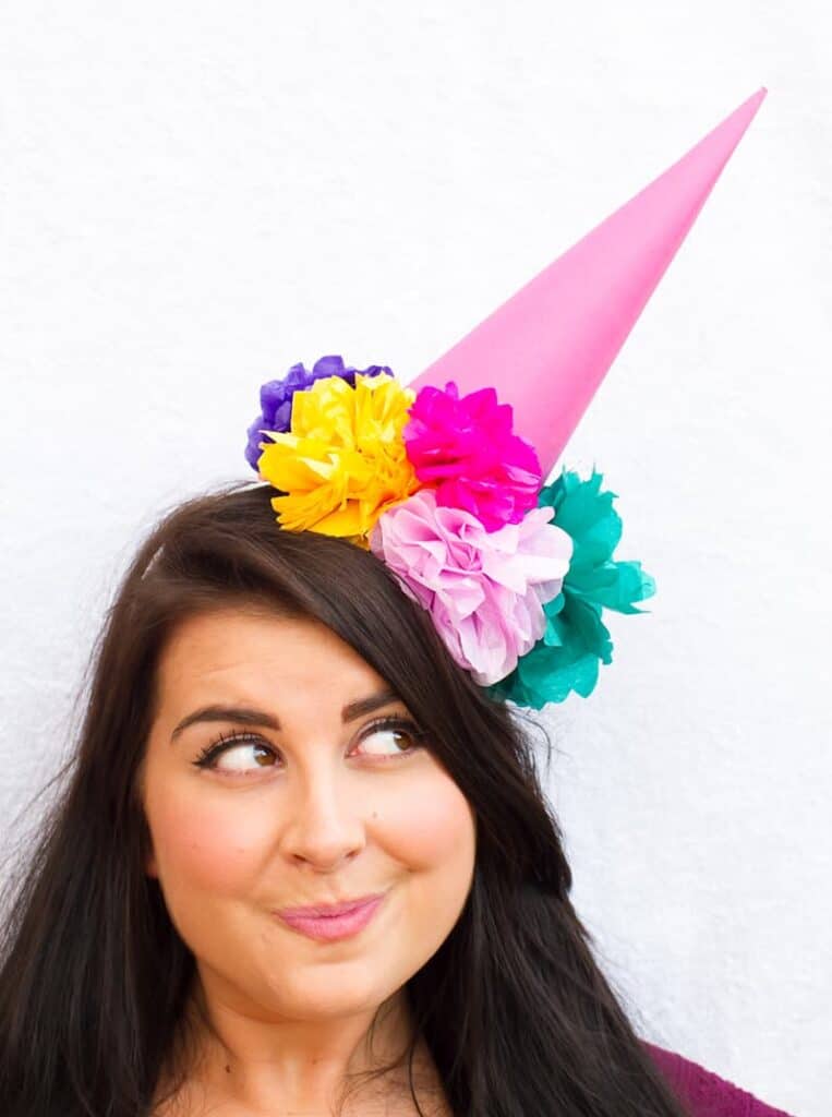 DIY Party Hat with Paper Flowers How to make a party hat DIY