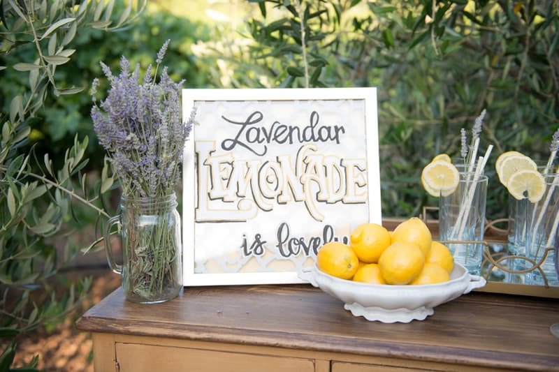 lavender and lemonade styled shoot