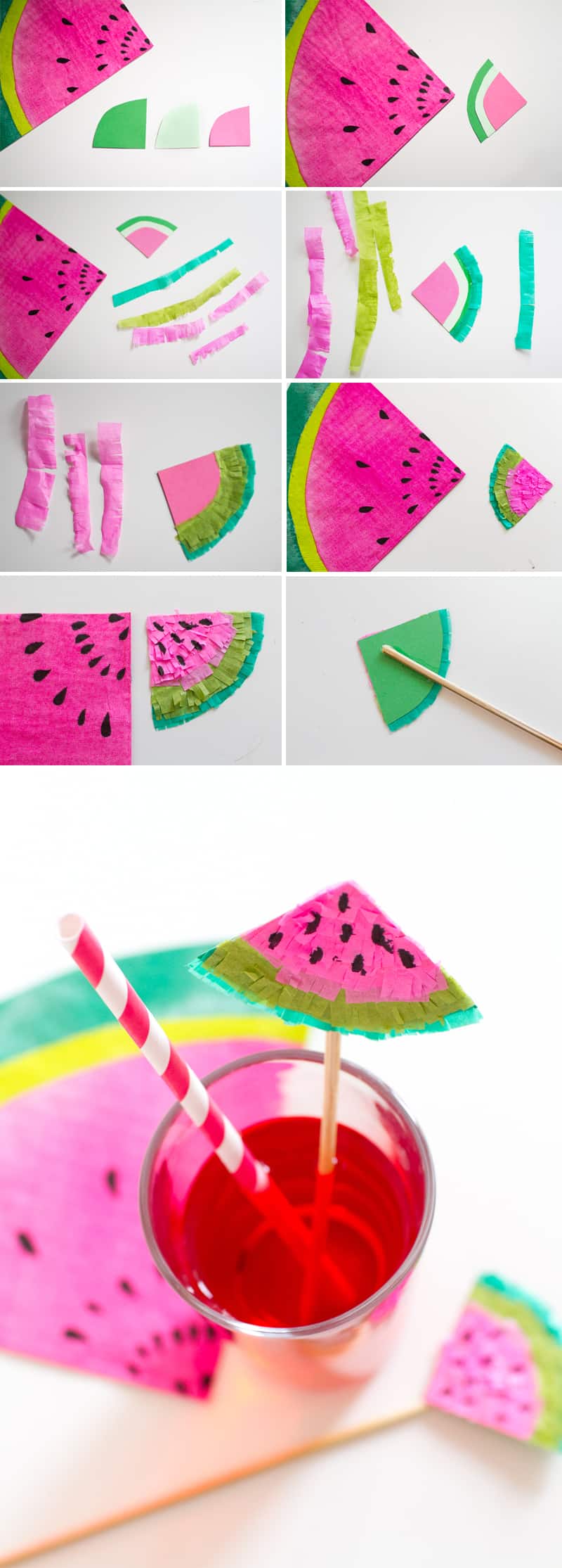 DIY Watermelon Drink Stirrers Collage
