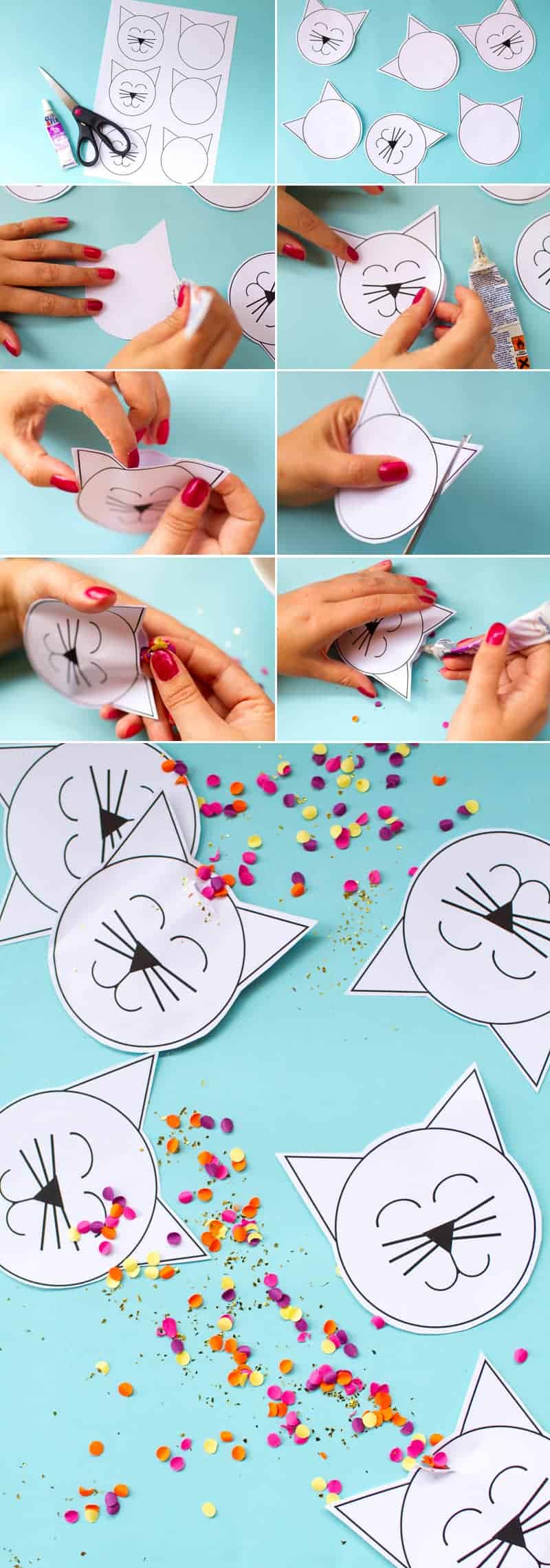 How to make unique Kitty Cat Confetti Pouches