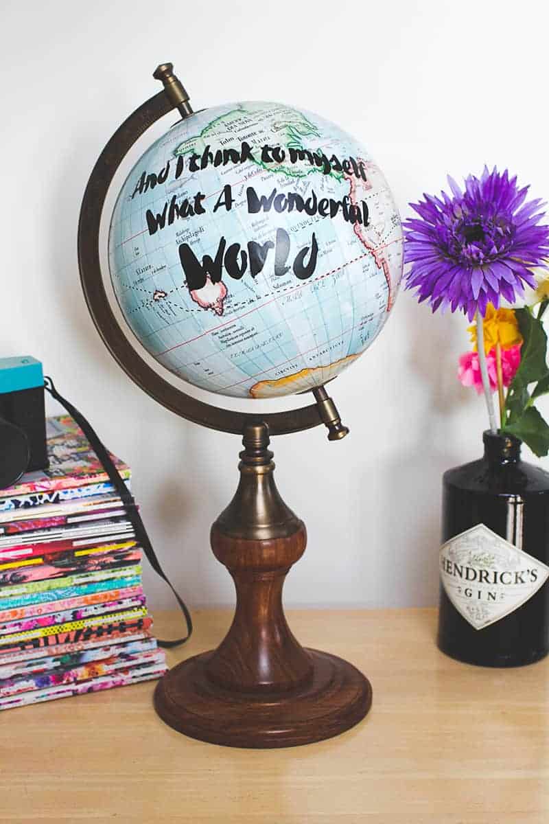 Diy Quote Globe Perfect For Travel Themed Wedding Bespoke Bride