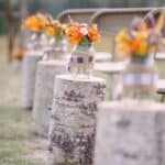 12 Rustic Ideas for a Winter Wedding - Upright Wood Logs Kayle Rusty