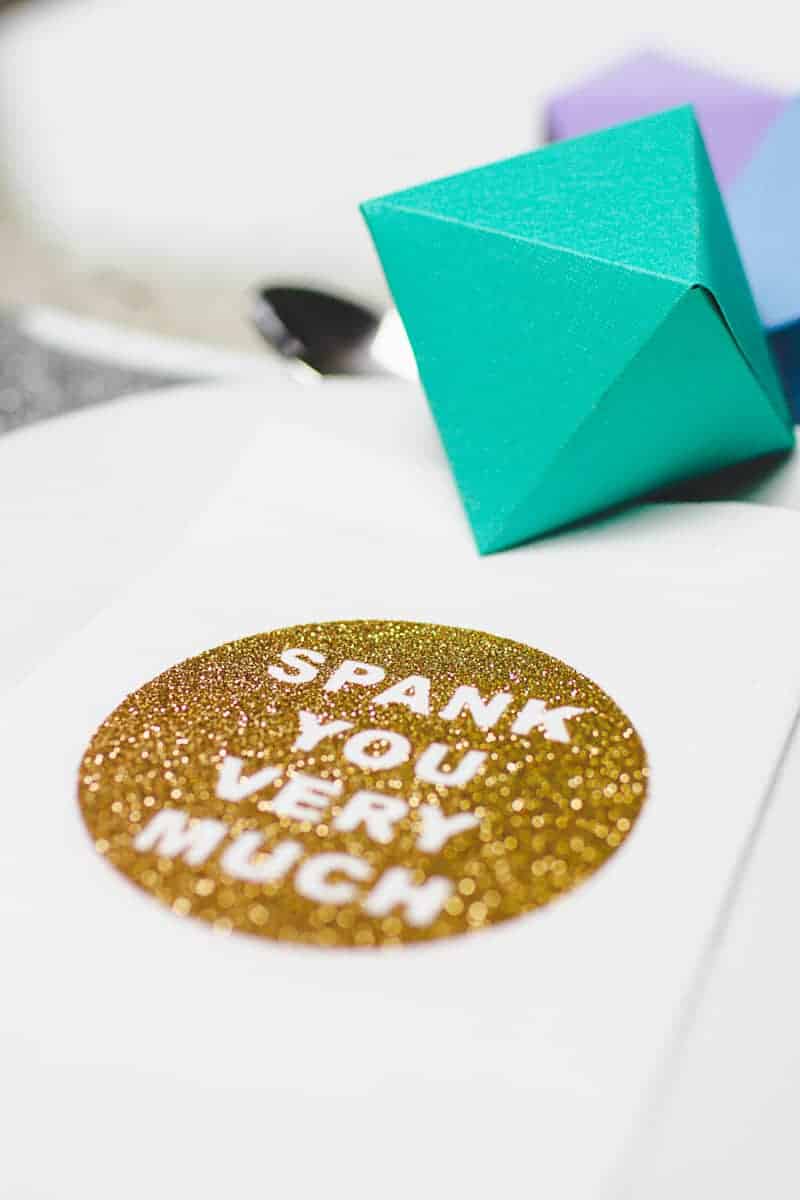DIY Cricut Glitter Thank you Napkin Favours Place Setting-2