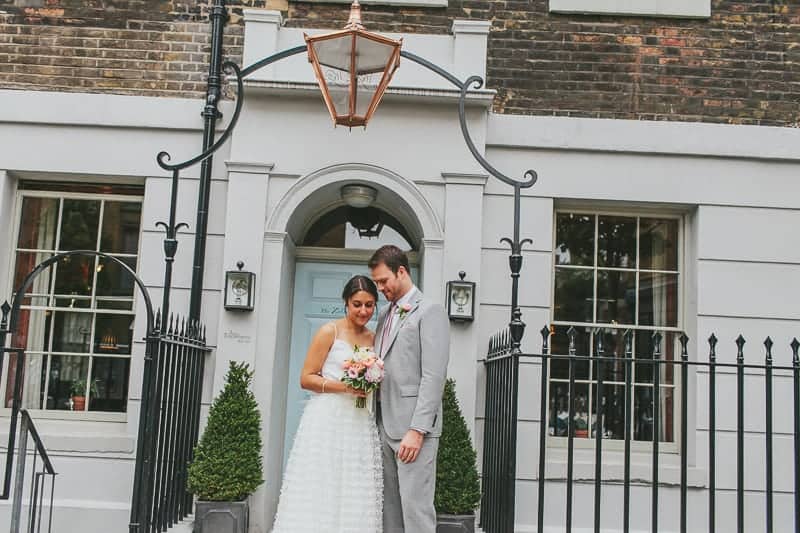 Glamorous two piece wedding gown for a relaxed rooftop wedding in Camden (16)