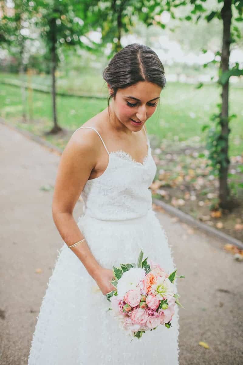 Glamorous two piece wedding gown for a relaxed rooftop wedding in Camden (3)