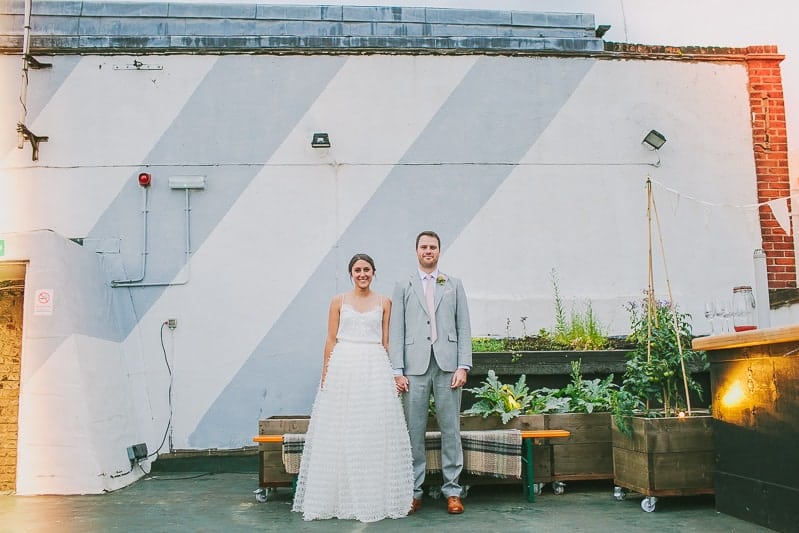 Glamorous two piece wedding gown for a relaxed rooftop wedding in Camden (32)