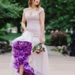 CLOSE KNIT FAMILY & FRIENDS MAKE THIS A WEDDING TO REMEMBER: JON & LAUREN - Close Knit Family Friend Diy Wedding Bride With Purple Petticoat