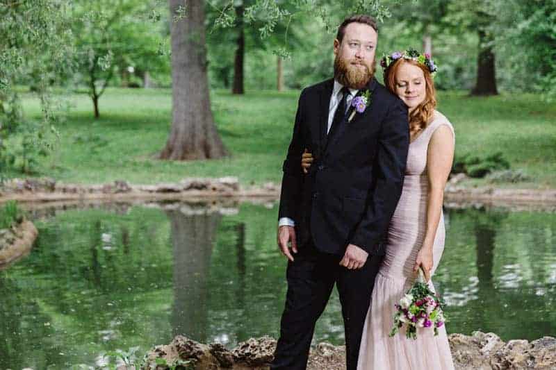 Close Knit Family & Friend DIY Wedding, Bride with Purple Petticoat (26)