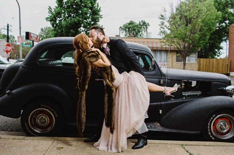 Close Knit Family & Friend DIY Wedding, Bride with Purple Petticoat (32)