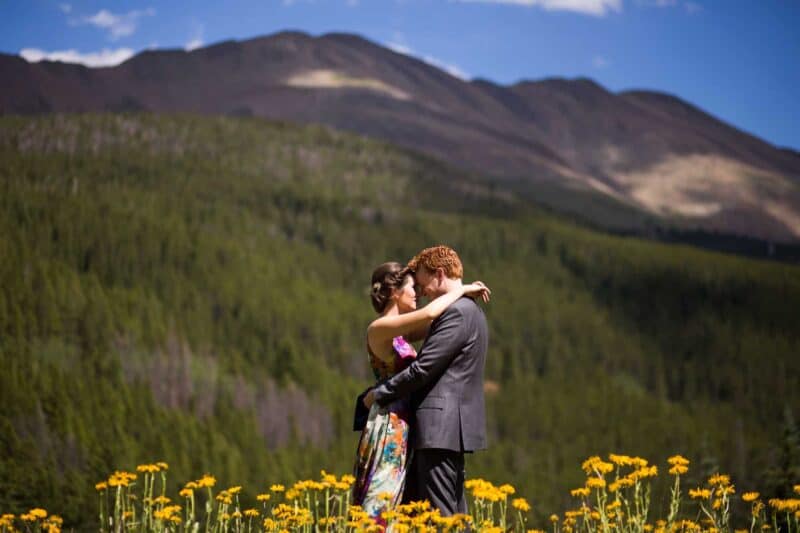 A COLOURFUL FLORAL GOWN FOR A WEDDING IN THE ROCKIES (7)
