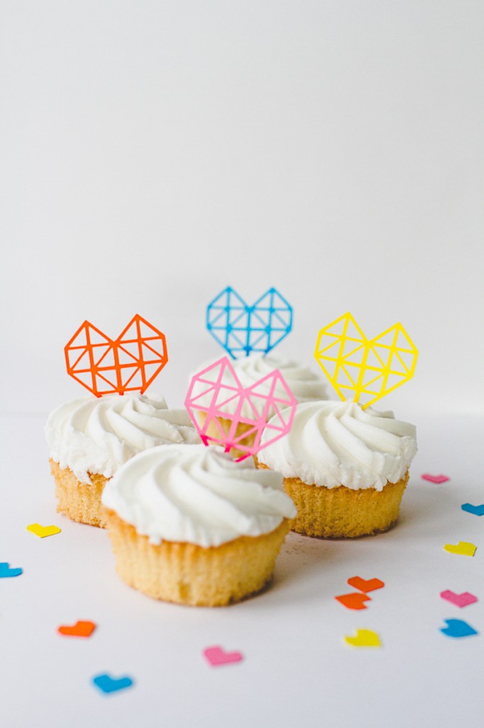 GEOMETRIC HEART CAKE TOPPERS | Bespoke-Bride: Wedding Blog