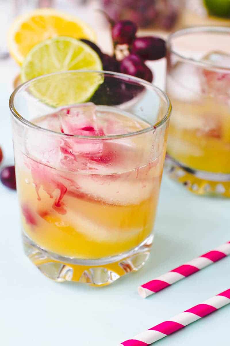 Watercolour Cocktail Recipe Vodka Pineapple Juice Grape Juice-1
