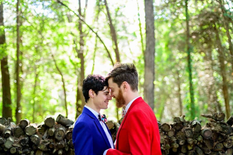 A SAME SEX COLOURFUL HANDMADE WEDDING AT A FOREST RETREAT IN Massachusetts (21)