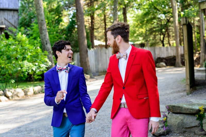 A SAME SEX COLOURFUL HANDMADE WEDDING AT A FOREST RETREAT IN Massachusetts (26)