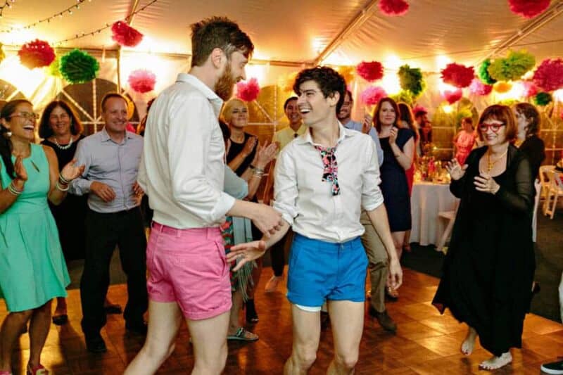 A SAME SEX COLOURFUL HANDMADE WEDDING AT A FOREST RETREAT IN Massachusetts (46)