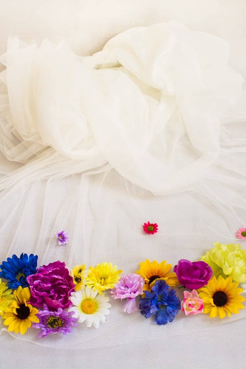 DIY Flower Tulle Skirt Tutorial Spring Summer Fashion Wedding do it yourself