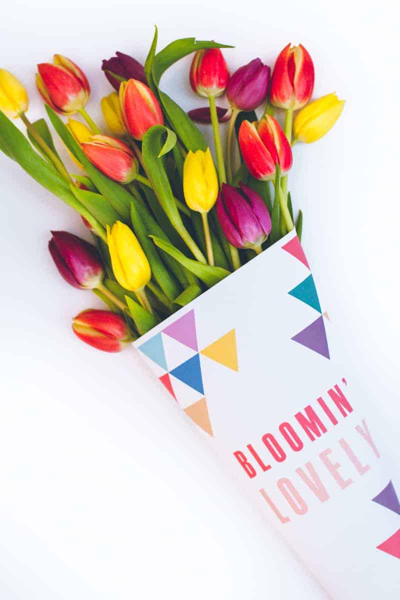 Emballage de fleurs imprimable gratuit Bloomin Lovely Wrap Tulipes géométriques_-1