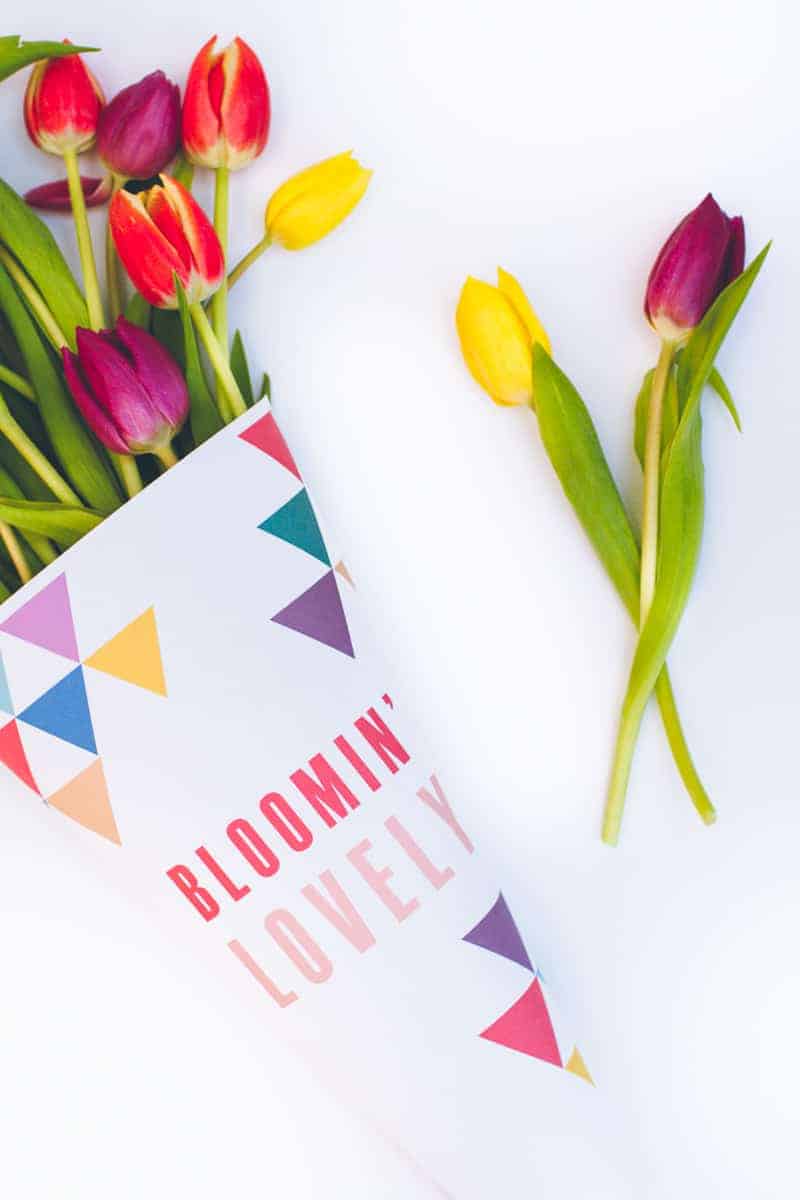 Emballage de fleurs imprimable gratuit Bloomin Lovely Wrap Tulipes géométriques_-3