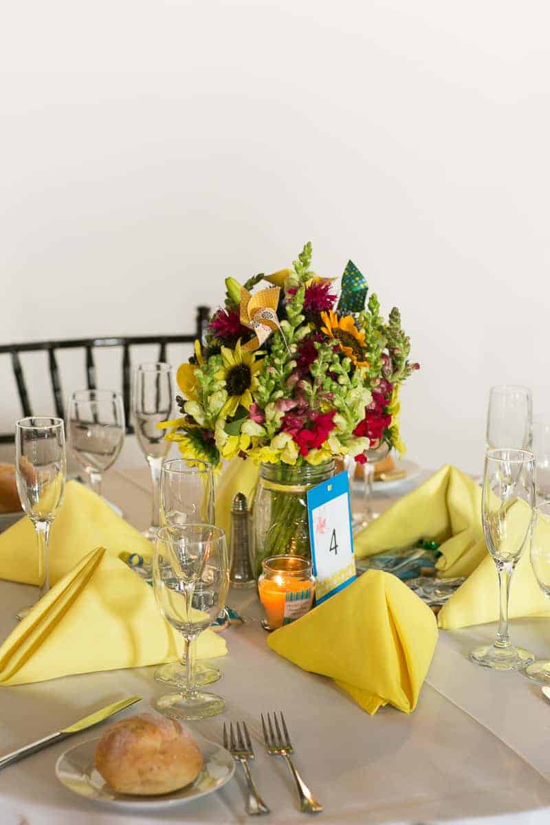 Pinwheel Themed Wedding with Colourful Sunflowers Backyard Inspiration-18