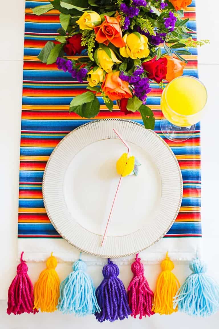 EASY DIY MEXICAN INSPIRED TASSEL TABLE RUNNER BespokeBride Wedding Blog