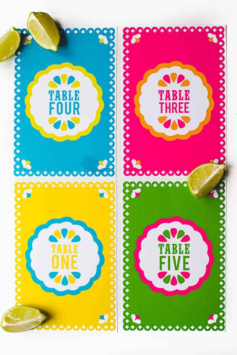 Mexican Themed Printable Table Numbers Papel Picado Cindo De Mayo_-1