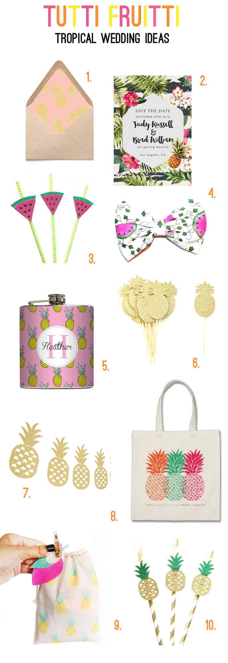 TUTTI FRUITTI TROPICAL SUMMER DESTINATION WEDDING IDEAS