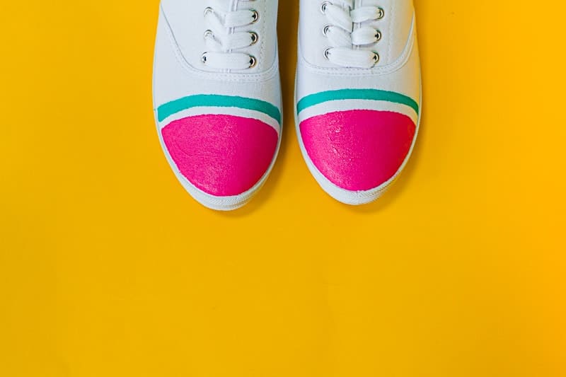 DIY Watermelon Shoes Fabric Paint Fruit themed sneakers pumps_-2