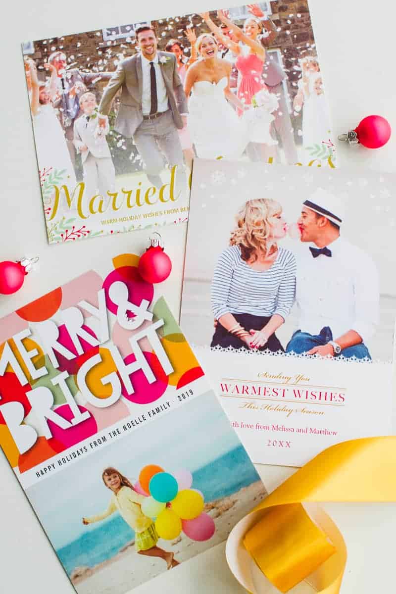 Wedding Christmas Cards Zazzle personalised photo upload bright colourful modern-6