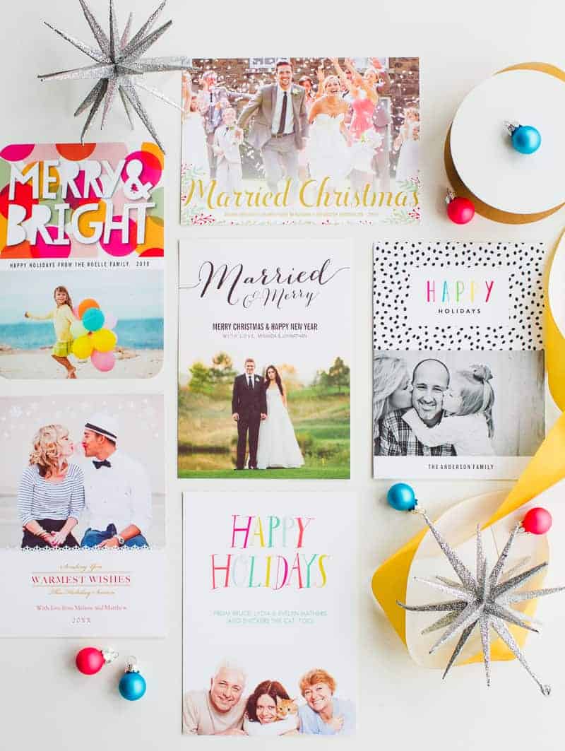 Wedding Christmas Cards Zazzle personalised photo upload bright colourful modern-8