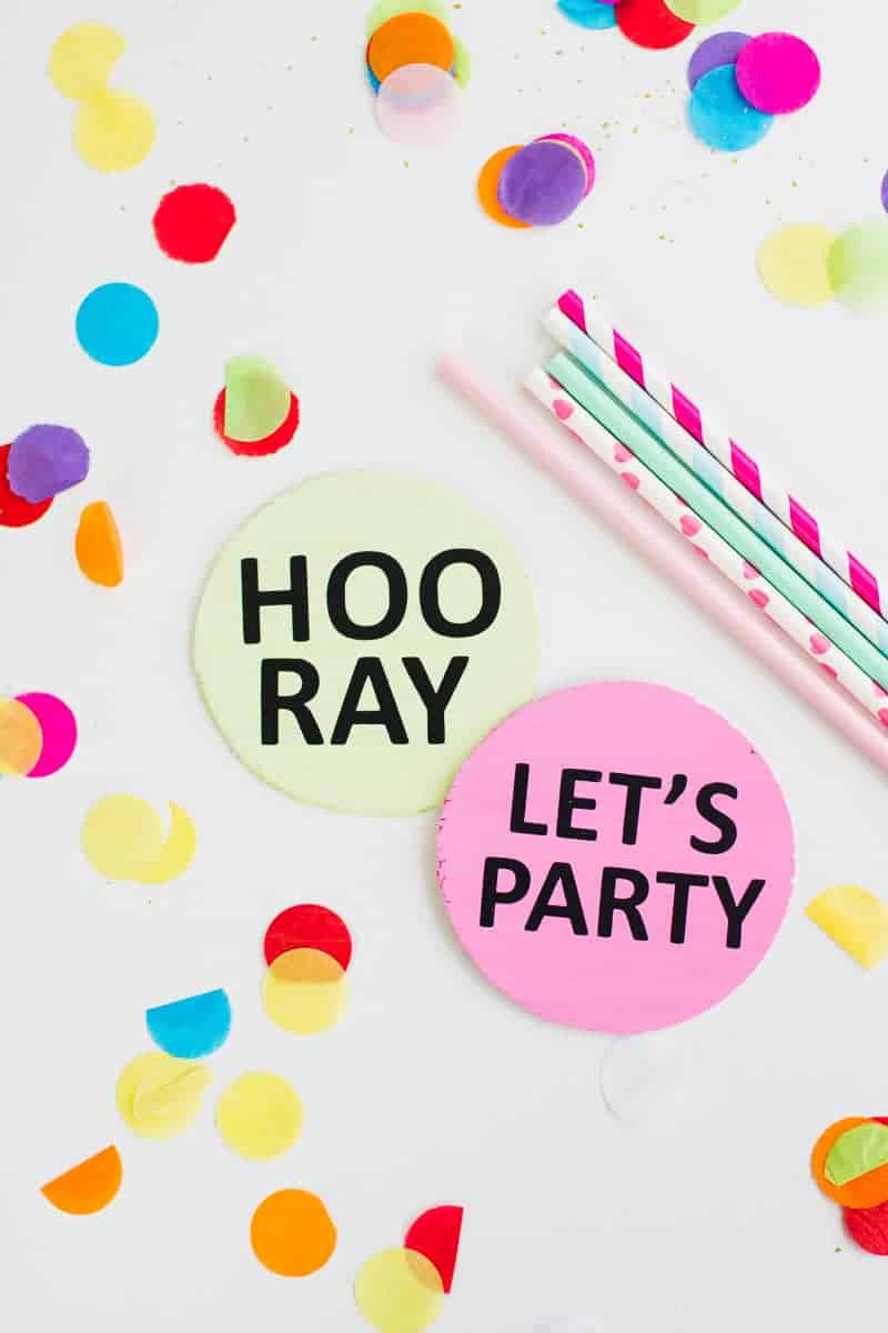 Coaster DIY party mems fun colourful typography font hooray lets party OMG pastels chin chin yay new years eve party DIY tutorial-2
