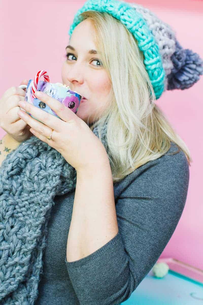 Hot chocolate bar oliver bonas pastel themed decoration christmas xmas styling mint pink blue pine cones mugs festive pretty modern DIY how to-19