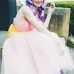 10 WAYS TO WEAR YOUR BANGS ON YOUR WEDDING DAY - Kitsch British Wedding Bride With Purple Bangs