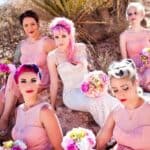 10 WAYS TO WEAR YOUR BANGS ON YOUR WEDDING DAY - Pink Punk Rock Vegas Wedding Brides With Bangs
