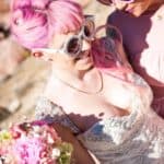 10 WAYS TO WEAR YOUR BANGS ON YOUR WEDDING DAY - Pink Punk Rock Wedding Bride With Pink Bangs