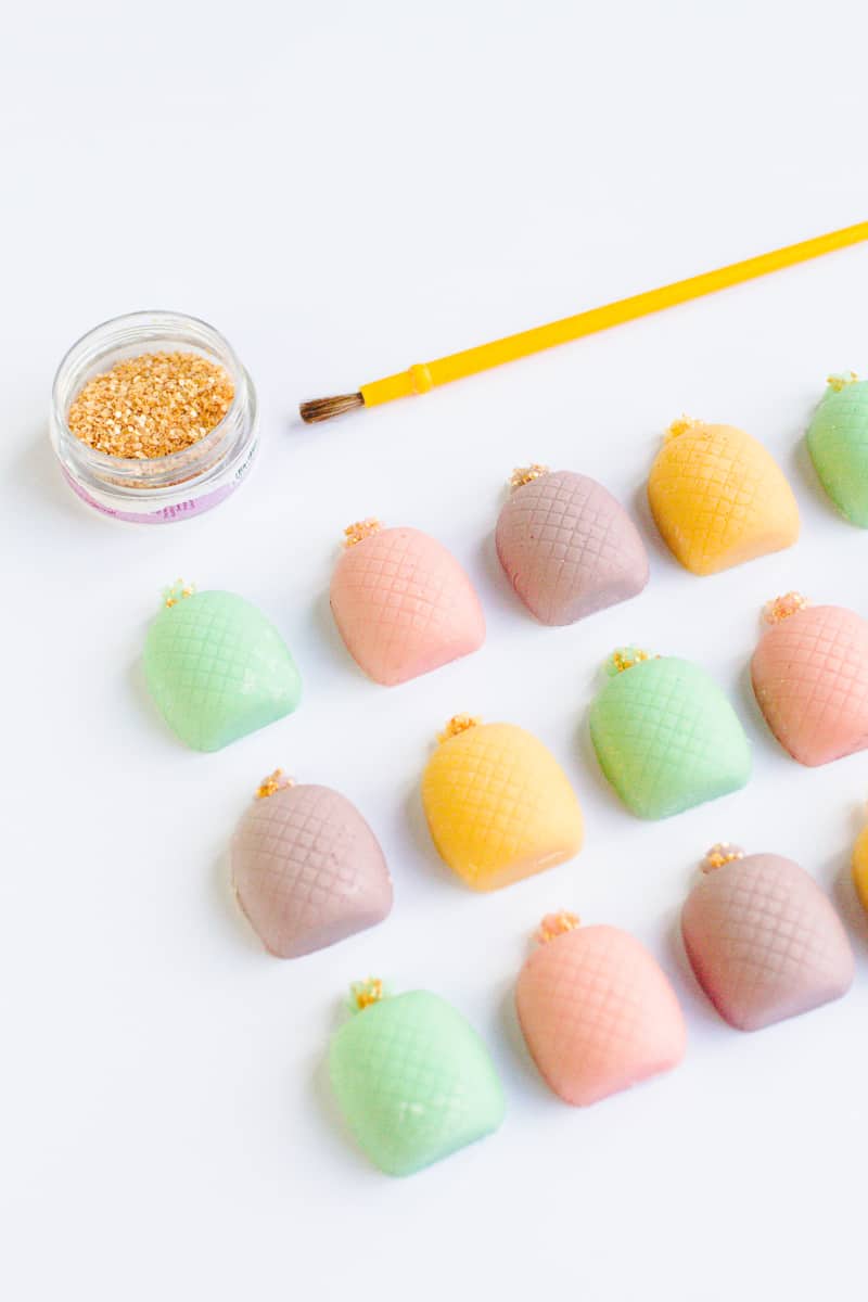 DIY mothers day gift favours chocolate pastel pineapples spring themed easter make your own