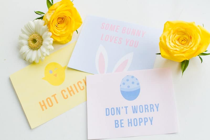 Free Printable Easter Cards Puns Some bunny loves you hot chick don't worry be hoppy pastel greeting fun-7