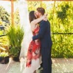 AND THE BRIDE WORE... A TOTALLY SWOON-WORTHY WATERCOLOUR WEDDING DRESS - Traditional Backyard Greek Wedding With The Bride In A Red Watercolour Dress
