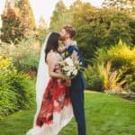 AND THE BRIDE WORE... A TOTALLY SWOON-WORTHY WATERCOLOUR WEDDING DRESS - Traditional Backyard Greek Wedding With The Bride In A Red Watercolour Dress