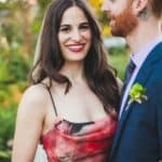 AND THE BRIDE WORE... A TOTALLY SWOON-WORTHY WATERCOLOUR WEDDING DRESS - Traditional Backyard Greek Wedding With The Bride In A Red Watercolour Dress