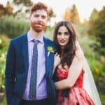 AND THE BRIDE WORE... A TOTALLY SWOON-WORTHY WATERCOLOUR WEDDING DRESS - Traditional Backyard Greek Wedding With The Bride In A Red Watercolour Dress